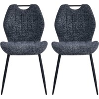 Tomah Dark Grey Fabric Dining Chairs - Pair