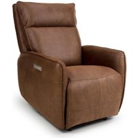 Tooele Leather Recliner 1 Seater Sofa In Brown