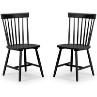 Takiko Black Lacquer Dining Chairs In Pair