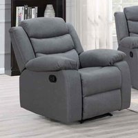 Torlix Fabric Recliner 1 Seater Sofa in Dark Grey