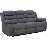 Torlix Fabric Recliner 3 Seater Sofa in Dark Grey