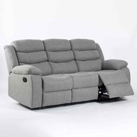 Torlix Fabric Recliner 3 Seater Sofa in Light Grey