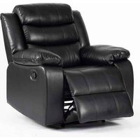 Torlix Faux Leather Recliner 1 Seater Sofa in Black
