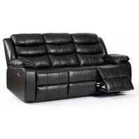 Torlix Faux Leather Recliner 3 Seater Sofa in Black