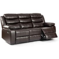 Torlix Faux Leather Recliner 3 Seater Sofa in Brown