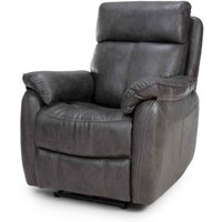 Torvani Faux Leather Electric Recliner 1 Seater Sofa in Dark Grey