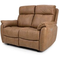 Torvani Faux Leather Electric Recliner 2 Seater Sofa in Brown