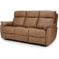 Torvani Faux Leather Electric Recliner 3 Seater Sofa in Brown