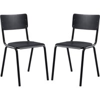 Toulouse Black Wooden Stacking Bar Chairs In Pair
