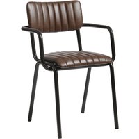 Toulouse Faux Leather Stacking Armchair In Vintage Brown