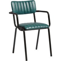 Toulouse Faux Leather Stacking Armchair In Vintage Teal