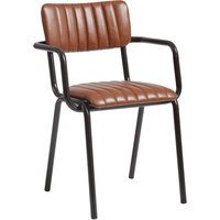 Toulouse Faux Leather Stacking Armchair In Vintage Tan