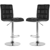 Treno Black Faux Leather Bar Chairs With Chrome Base In A Pair