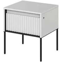 Trier Wooden Bedside Cabinet With 1 Drawer In Matt White