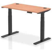 Troy 120cm Wooden Adjustable Laptop Desk With Black Legs In Beech