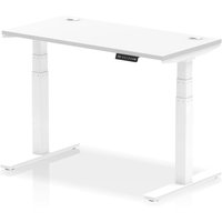 Troy 120cm Wooden Adjustable Laptop Desk With Metal Legs In White