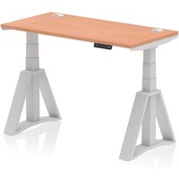 Troy 120cm Wooden Adjustable Laptop Desk With Silver Foot In Beech