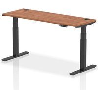 Troy 160cm Wooden Adjustable Laptop Desk With Black Legs In Walnut