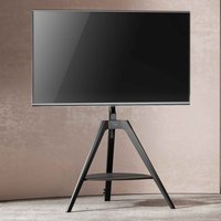 Tyler Floor Standing Wooden TV Stand With Shelf - Black