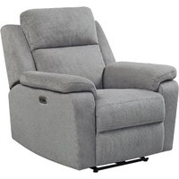 Tyrone Fabric Electric Recliner 1 Seater Sofa In Stone