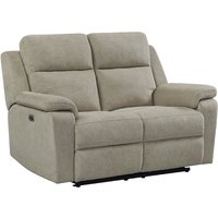 Tyrone Fabric Electric Recliner 2 Seater Sofa In Taupe