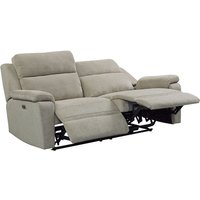 Tyrone Fabric Electric Recliner 3 Seater Sofa In Taupe