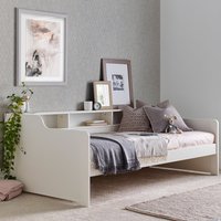 Tyson Wooden Guest Bed With Shelves In White