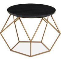 Valrico Black Marble Top Coffee Table With Gold Frame