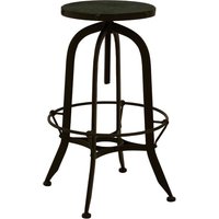 Vance Round Green Marble Top Bar Stool With Black Metal Frame