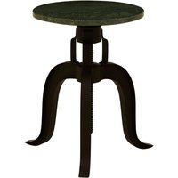 Vance Round Green Marble Top Bar Stool With Black Metal Legs