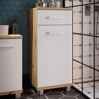 Vareon Wooden Bathroom Cabinet with 1 Door 1 Drawer in Artisan Oak and Light Grey