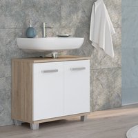 Vareon Wooden Vanity Unit without Sink in Sonoma Oak and White High Gloss