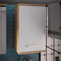 Vareon Wooden Wall Mounted Bathroom Cabinet in Artisan Oak and Light Grey