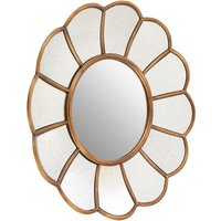 Varian Floral Wall Bedroom Mirror In Gold Metal Frame
