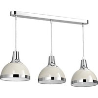 Varmora Metal 3 Shade Pendant Light In Clay And Chrome