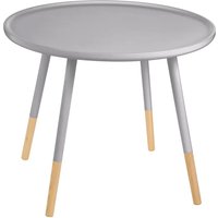 Varna Large Wooden Side Table Round In Grey