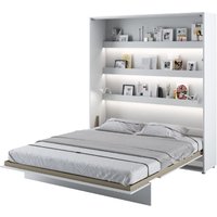 Vashon Vertical Wall High Gloss Super King Size Bed In White