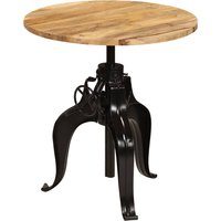 Veda Round Large Wooden Bar Table With Steel Base In Natural