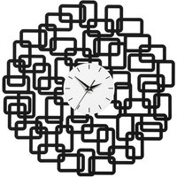 Veeto Abstract Squares Design Wall Clock In Black
