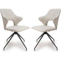 Vercelli Natural Fabric Dining Chairs In Pair