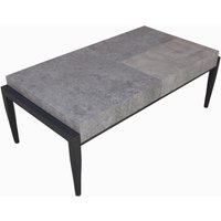 Vermillion Wooden Coffee Table With Metal Legs In Dark Concrete