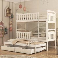 Vernal Wooden Bunk Bed Bonnell Mattress And Trundle In White