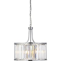 Victoria 5 Light Clear Crystal Pendant Light In Chrome