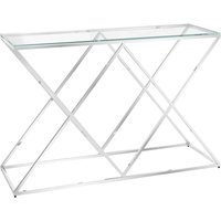 Victoria Clear Glass Console Table With Stainless Steel Frame