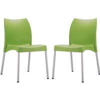 Vienna Mint Green Polypropylene Dining Chairs In Pair