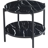 Vilna Small Gloss Black Marble Effect Coffee Table With Black Frame