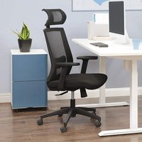 Vinton Mesh Fabric Swivel Home And Office Chair In Black Vinton Mesh Fabric Swivel Home And Office Chair In Black