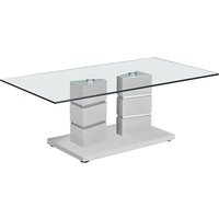 Viola Clear Glass Coffee Table With Polished Stainless Steel Base