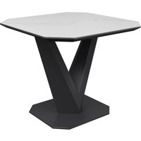 Viroqua Ceramic Side Table In Matt White