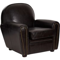 Viroqua Genuine Leather Classic Bedroom Chair In Black